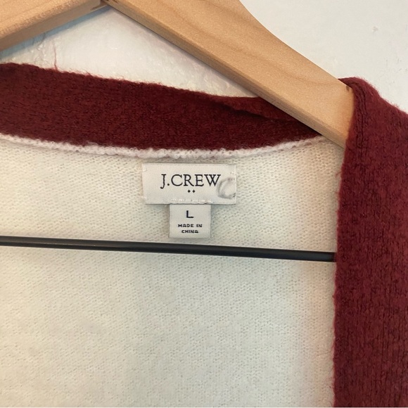 J. Crew Color Block Cardigan in Cream, Pink, and Brown super cozy! - Picture 2 of 4
